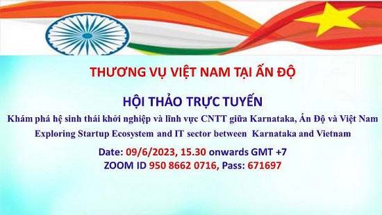 Mời tham dự webinar khám phá hệ sinh thái khởi nghiệp và công nghệ thông tin giữa Ấn Độ và Việt Nam