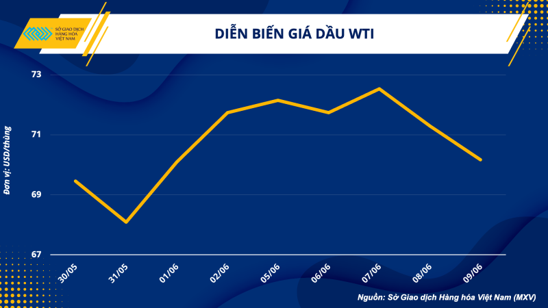 Thị trường hàng hoá hôm nay 12/6: Giá dầu WTI ở mức 70,17 USD/thùng; Dầu đậu tương tăng hơn 10%