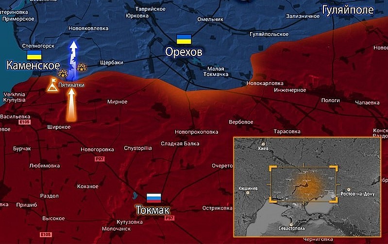 Hình thái mặt trận tại Zaporozhye và Nam Donetks chủ yếu vẫn là da báo và vùng xám. Cả hai bên đều đưa thông tin trái ngược rất khó kiểm chứng
