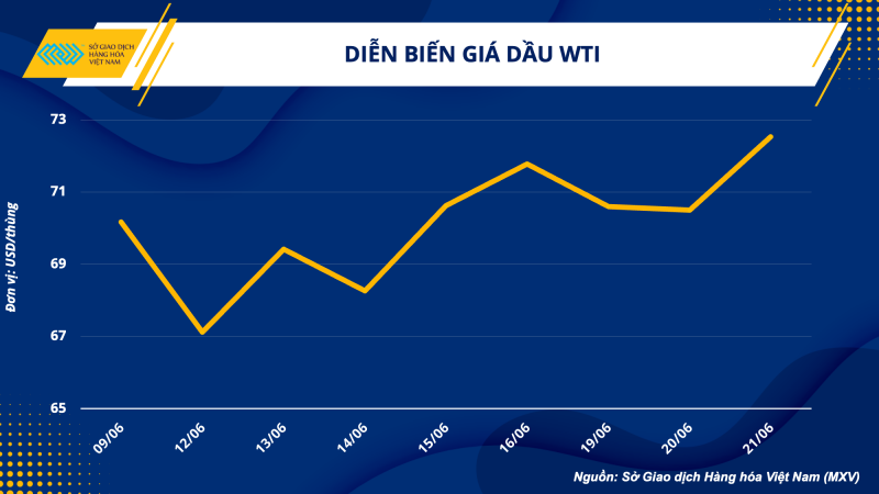 Thị trường hàng hoá hôm nay 22/6: Dầu WTI tăng 1,88% lên mức 72,53 USD/thùng; Khô đậu tương tăng 6,7%