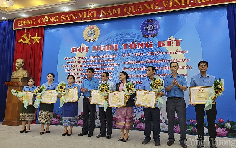 Công đoàn Công Thương Việt Nam tổng kết 20 năm hợp tác đào tạo nghiệp vụ Công đoàn cho cán bộ Lào