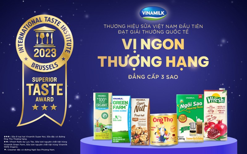 Vinamilk - Thương hiệu sữa Việt Nam đầu tiên có sản phẩm đạt 3 sao từ giải thưởng Superior Taste Award