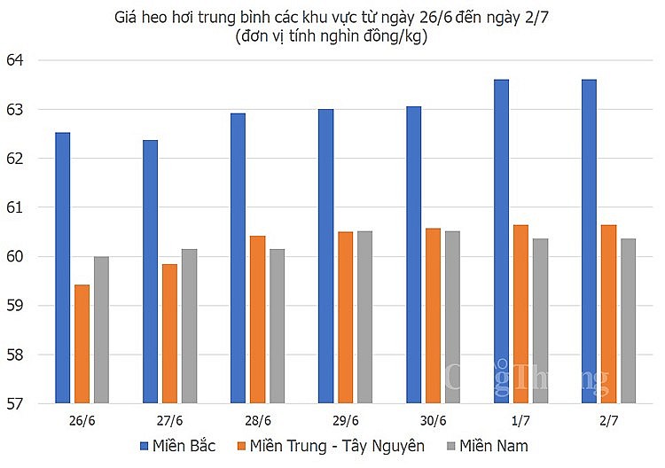 Giá heo hơi hôm nay 2/7/2023: Ghi nhận mức giá cao nhất 64.000 đồng/kg