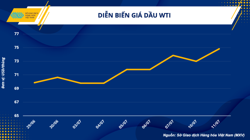 Thị trường hàng hoá hôm nay ngày 12/7/2023: Giá dầu WTI tăng lên 74,83 USD/thùng; Giá bông tăng mạnh hơn 3,6%