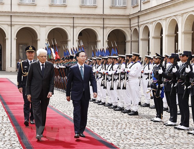 Lễ đón chính thức Chủ tịch nước Võ Văn Thưởng thăm cấp nhà nước Italy