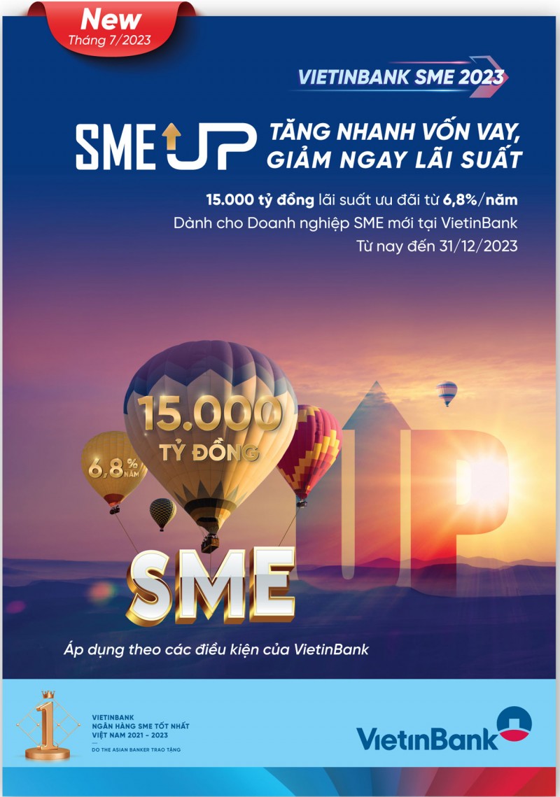VietinBank tăng quy mô gói ưu đãi lãi suất SME UP lên 15.000 tỷ đồng