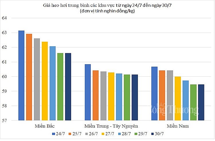 Giá heo hơi hôm nay ngày 30/7/2023: Mức cao nhất 62.000 đồng/kg