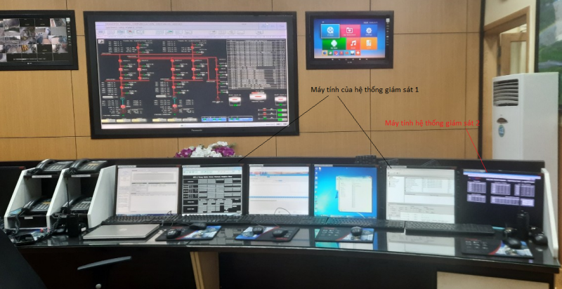 Máy tính hệ thống giám sát 2 được lắp đặt tại phòng điều khiển trung tâm