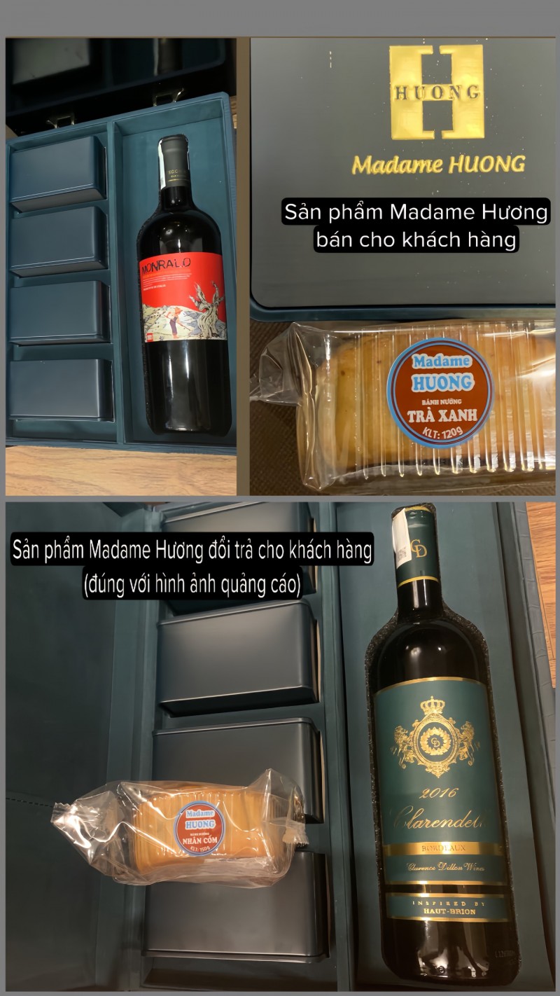Bánh trung thu Madame Hương bán hàng không đúng hình ảnh quảng cáo, đóng gói thiếu sản phẩm