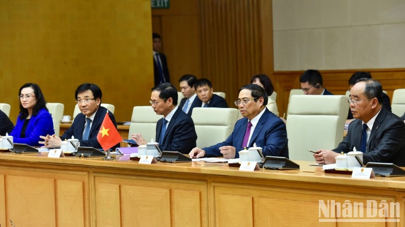 [Ảnh] Thủ tướng Phạm Minh Chính đón và hội kiến với Tổng thống Cộng hòa Kazakhstan ảnh 4