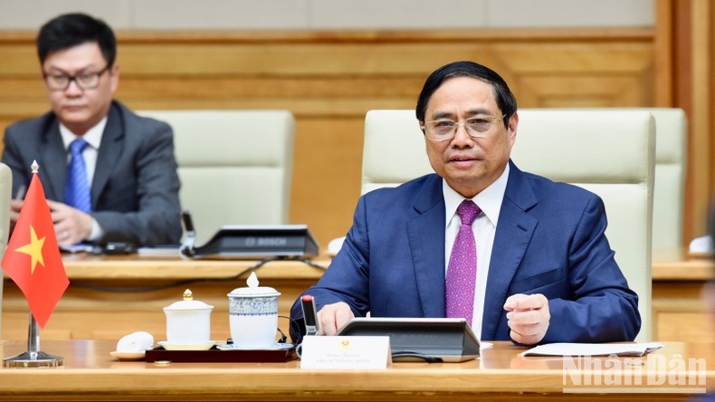 [Ảnh] Thủ tướng Phạm Minh Chính đón và hội kiến với Tổng thống Cộng hòa Kazakhstan ảnh 3