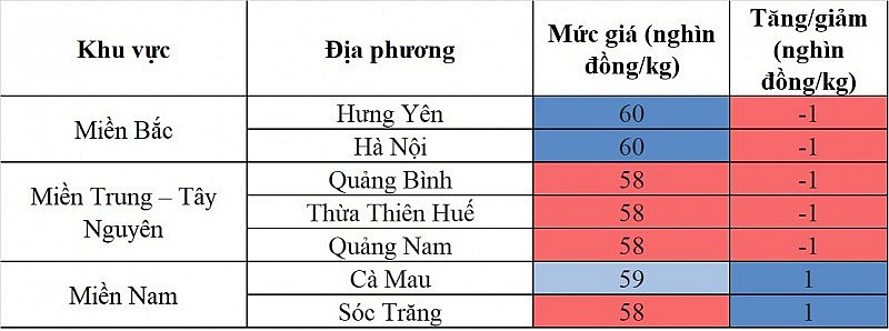 Giá heo hơi hôm nay ngày 24/8/2023: Giao dịch từ 57.000 đến 60.000 đồng/kg