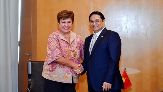 Thủ tướng Phạm Minh Chính tiếp Giám đốc điều hành IMF và 3 tập đoàn của Indonesia