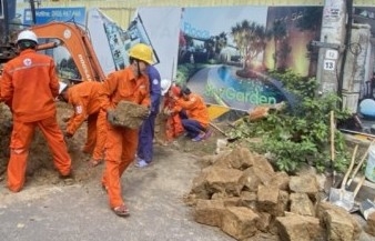 PC Bình Định: Khẩn trương khắc phục nhanh sự cố sụp lún do mưa giông lớn