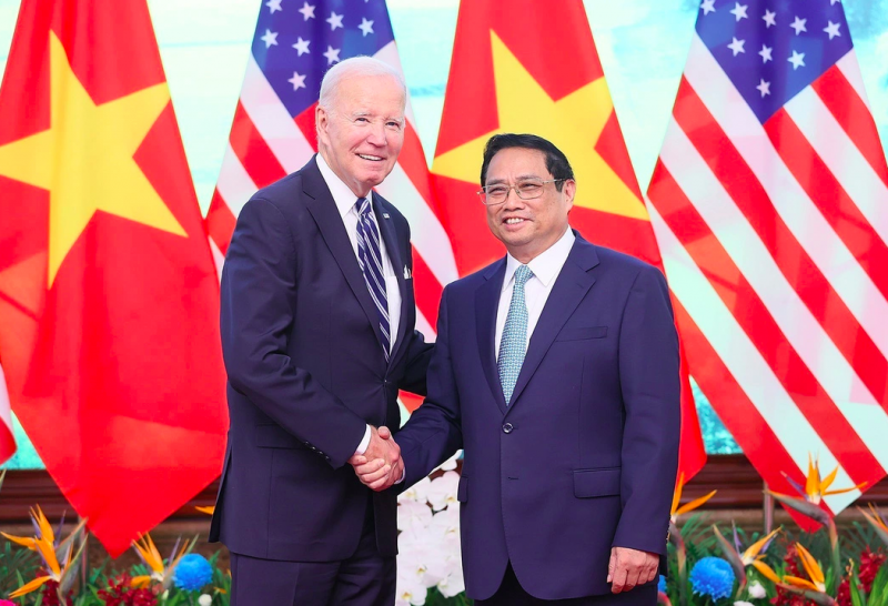 Thủ tướng Phạm Minh Chính hội kiến Tổng thống Mỹ Joe Biden sáng 11/9. -Ảnh TTXVN 