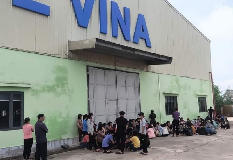 Nam Định: Công ty TNHH HUE VINA ngừng hoạt động, còn nợ lương và bảo hiểm của hàng trăm công nhân