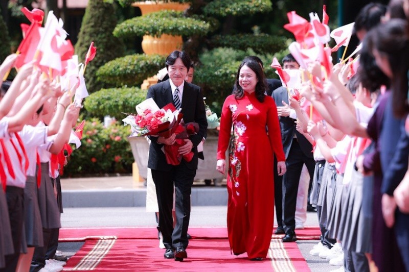 Phó Chủ tịch nước Võ Thị Ánh Xuân đã chủ trì Lễ đón Hoàng Thái tử Akishino và Công nương Nhật Bản sang thăm chính thức Việt Nam.