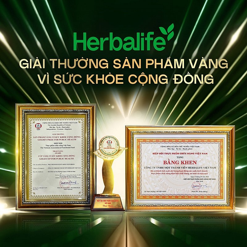 Herbalife Việt Nam đạt giải thưởng “Sản phẩm vàng vì sức khỏe cộng đồng năm 2023”