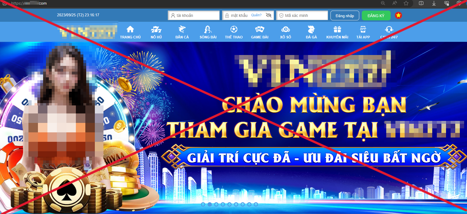 Vẽ bậy quảng cáo web cờ bạc công khai ở Nha Trang