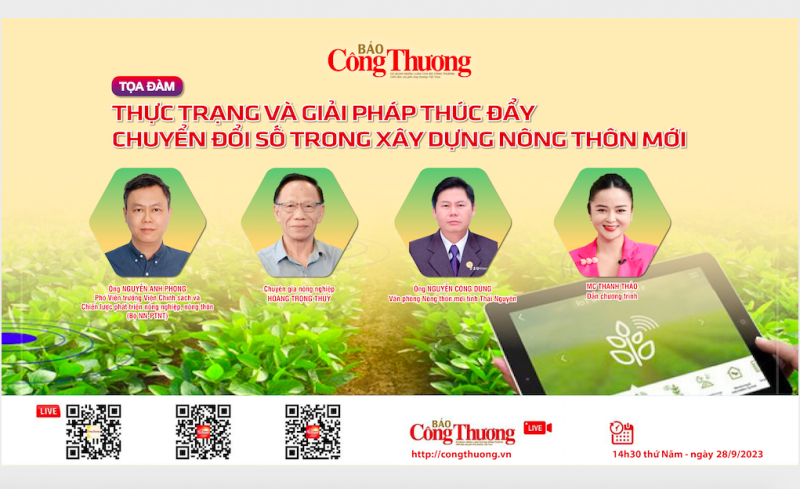 Ngày 28/9: Báo Công Thương tổ chức Tọa đàm giải pháp thúc đẩy chuyển đổi số trong xây dựng nông thôn mới