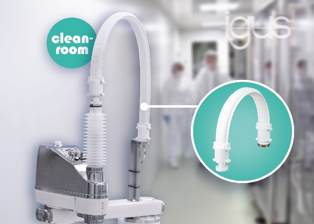 Giải pháp ống dẫn cáp phòng sạch Clean SCARA mới cho robot từ igus®️ tuân thủ ISO Class 2