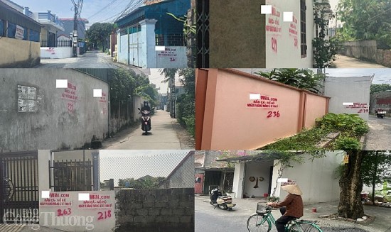 Thái Bình: Kẻ gian xịt sơn đỏ tràn lan trong đêm để quảng cáo game bắn cá, cờ bạc online