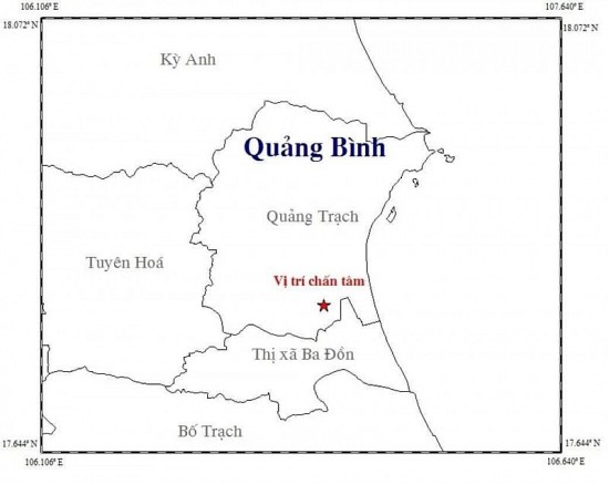 Quảng Bình: Xảy ra động đất mức độ 4.0