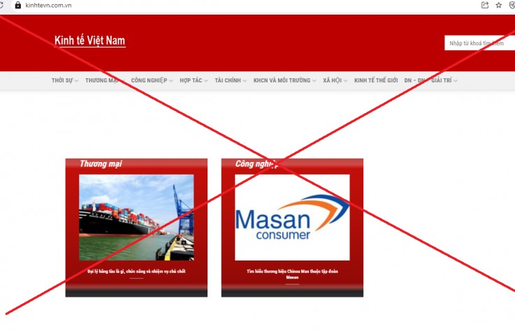 Cảnh báo website mạo danh chuyên trang Kinh tế Việt Nam của Báo Công Thương