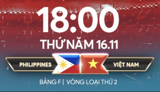Link xem trực tiếp trận Việt Nam và Philippines (18h00 hôm nay 16/11), Vòng loại World Cup 2026