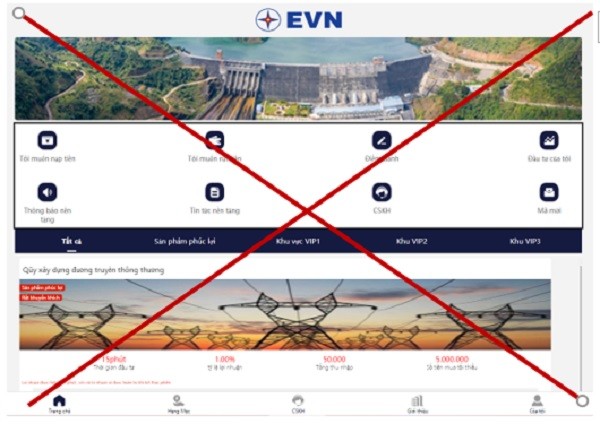 Tập đoàn Điện lực Việt Nam (EVN) xin khẳng định trang web tại địa chỉ http://www.tietkiemdienxanh.com hoàn toàn không phải của EVN cũng như của bất cứ đơn vị thành viên nào của EVN