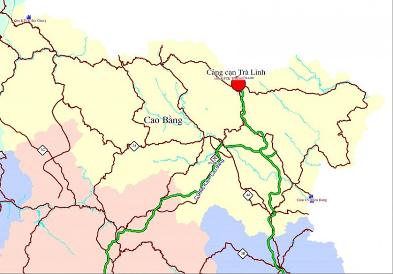 Cao Bằng sẽ được quy hoạch cảng cạn Trà Lĩnh, nằm trong khu kinh tế cửa khẩu Trà Lĩnh, huyện Trùng Khánh. Ảnh minh họa
