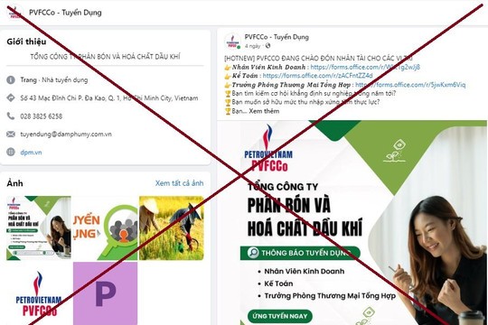 PVOIL lên tiếng cảnh báo tình trạng giả mạo fanpage để lừa đảo