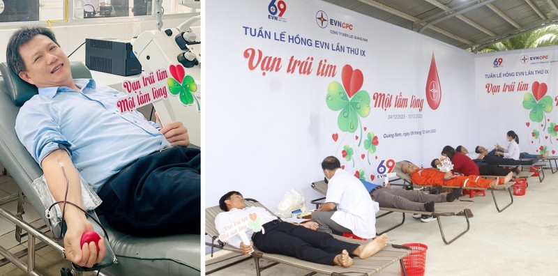 Người lao động Công ty Điện lực Quảng Nam tình nguyện hiến máu