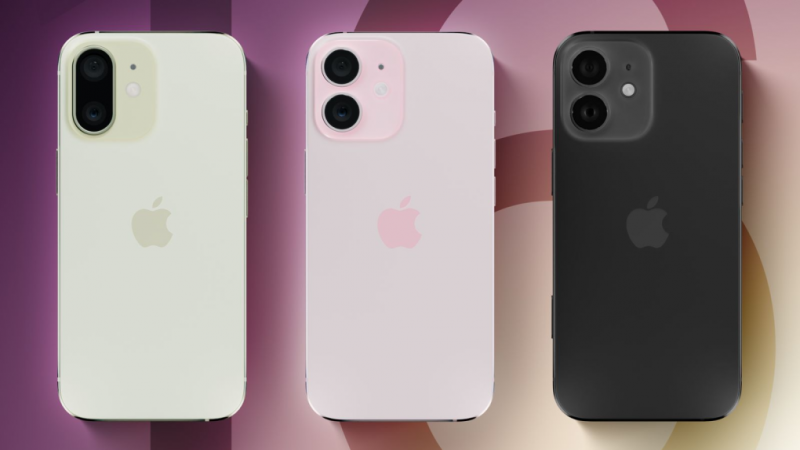Có ba mô hình iPhone 16 đang được Apple thử nghiệm, đặt theo các màu vàng, đen và hồng