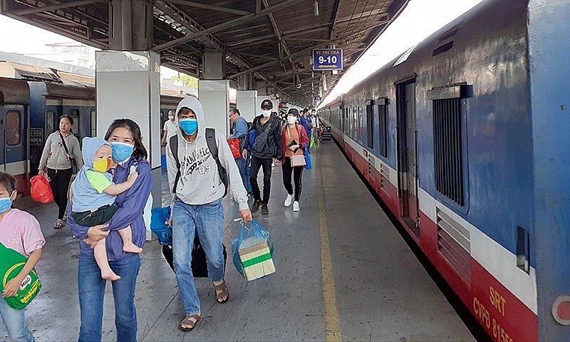Đường sắt tăng chuyến phục vụ nhu cầu đi lại của nhân dân dịp Tết Dương lịch 2024. Ảnh TBTC