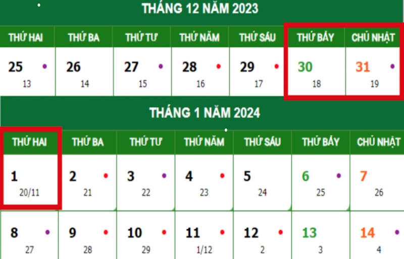 chi tiet lich nghi tet duong lich 2024