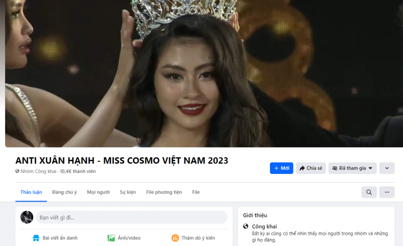 Hoa hậu Bùi Thị Xuân Hạnh bị lập group anti, Fanpage Miss Cosmo Vietnam 2023 bị ném đá