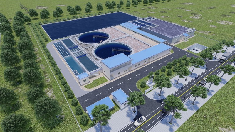 Nhà máy xử lý nước thải tập trung quy mô lớn, công suất lên đến 15.000m3/ngày đêm.