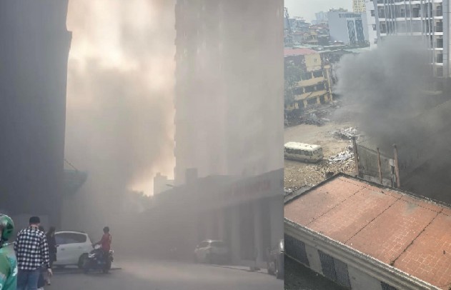 Hà Nội: Đốt rác khiến khói mịt mù bao phủ khu chung cư ở Lê Văn Lương