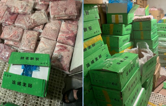 Hà Nội: Tạm giữ 1,2 tấn tràng lợn không rõ nguồn gốc