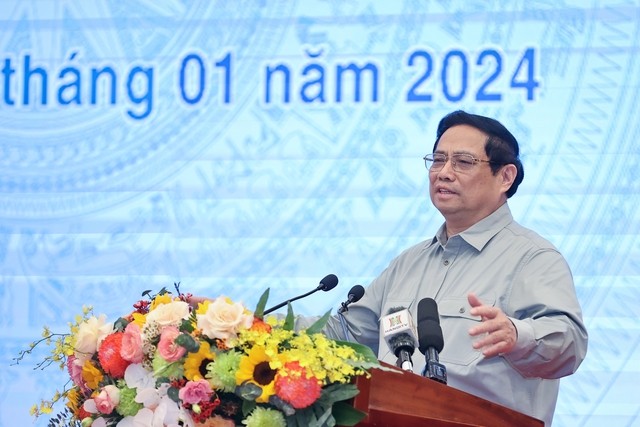Thủ tướng Phạm Minh Chính phát biểu tại hội nghị. Ảnh: VGP/Nhật Bắc