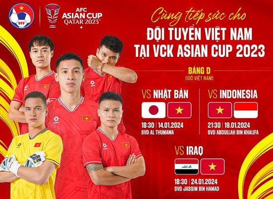 Lịch thi đấu của đội tuyển Việt Nam mới nhất tại AFC Asian Cup 2023