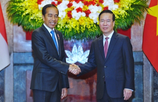 Chủ tịch nước Võ Văn Thưởng chủ trì lễ đón Tổng thống Indonesia Joko Widodo