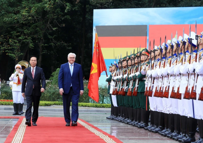 Chủ tịch nước Võ Văn Thưởng chủ trì Lễ đón Tổng thống Đức và Phu nhân