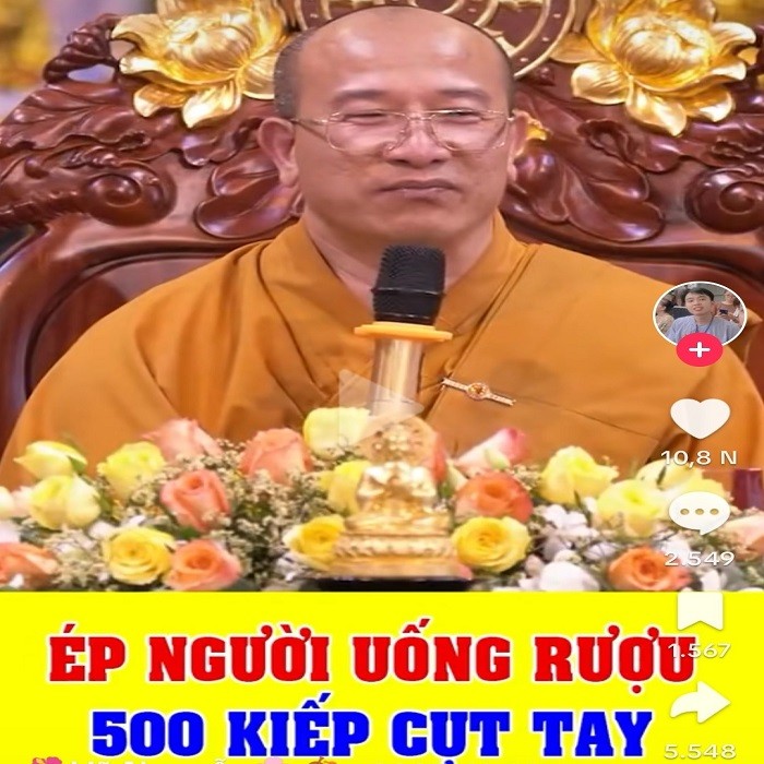 Trụ trì chùa Ba Vàng Thích Trúc Thái Minh: Ép người khác uống rượu 500 năm sau sẽ mất tay