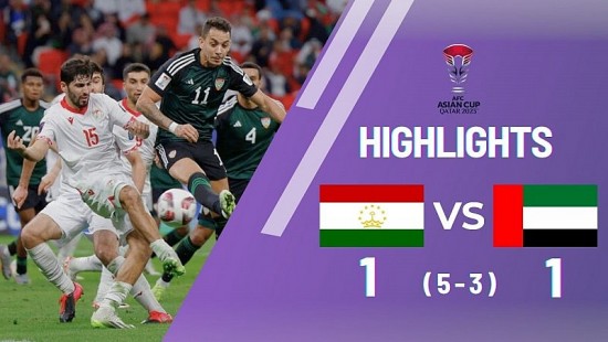 Kết quả trận Tajikistan và UAE: Tajikistan vào vòng tứ kết Asian Cup ngay trong lần đầu tiên tham dự