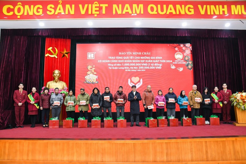 Bảo Tín Minh Châu tặng quà tết 1 tỷ đồng cho các gia đình khó khăn tại Hà Nội,Hà Nam,Thái Bình