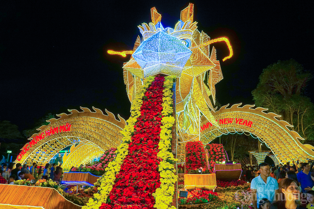 Lung linh đường hoa Xuân sử dụng 65.000 giỏ hoa ở Phú Yên