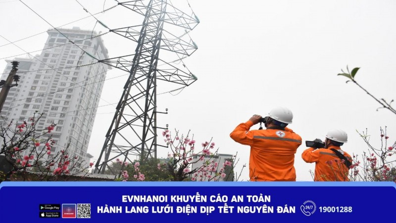 EVNHANOI: Khuyến cáo an toàn hành lang lưới điện dịp Tết Nguyên Đán