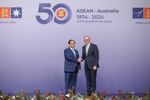 Thủ tướng dự Lễ đón các Trưởng đoàn dự Hội nghị Cấp cao Đặc biệt ASEAN - Australia
